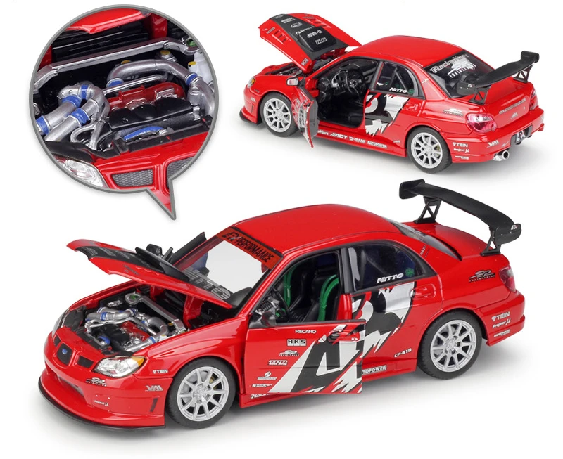WELLY Модель литья под давлением автомобиля 1:24 весы APR SUBARU IMPREZA производительность