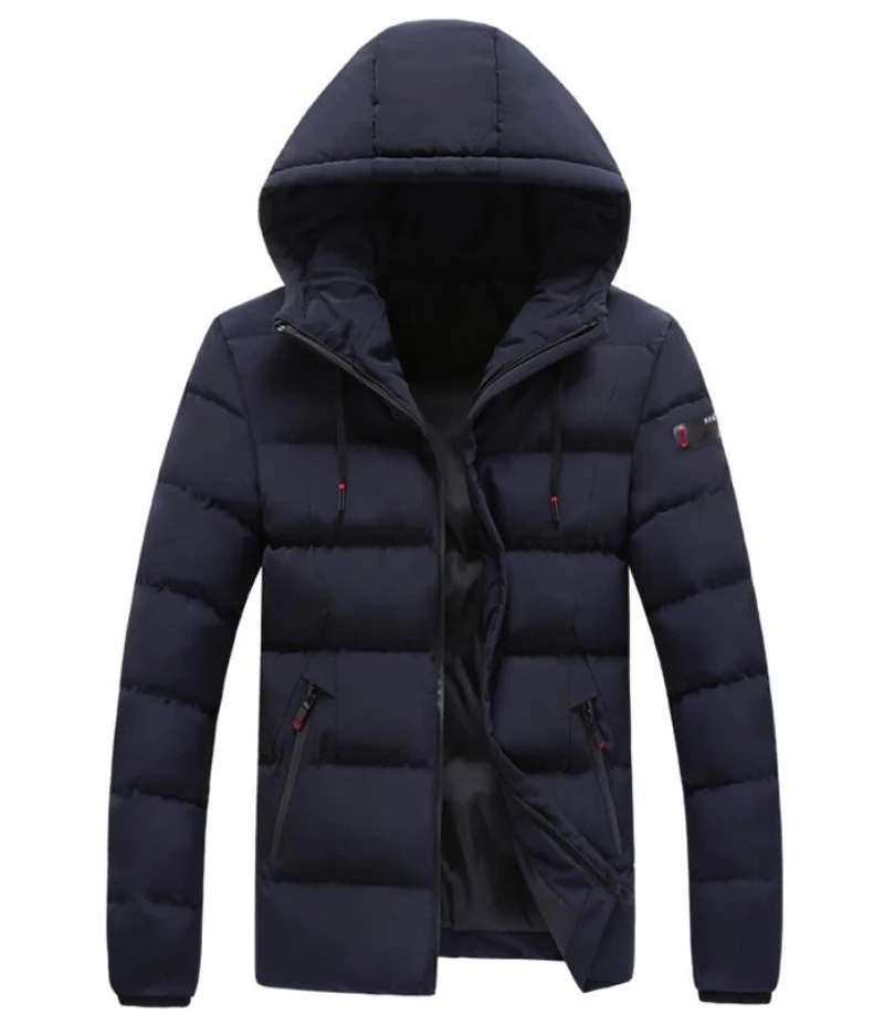 918-Blue Зимняя мужская куртка размера плюс L~ 7XL 8XL, Толстая Теплая Повседневная ветровка, мужская верхняя одежда с капюшоном, пальто с хлопковой подкладкой - Цвет: 918-Blue