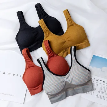 

New Women Tank Crop Tops Seamless Underwear Sexy Female Streetwear Camis Sports Lingerie Tee Crop Top Summer Padded Camisole