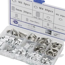 Kit de manchons à boucle de sertissage 240 pièces, jeu de dés à coudre de câble métallique, Double virole en aluminium pour laisse de chien, lignes de vêtements