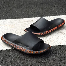 2021 Summer Slippers Men Alphabet Design Soft Sole Beach Flip Flops Large size 47 Unisex Casual Slip-on Flats Sandals Women Shoe
