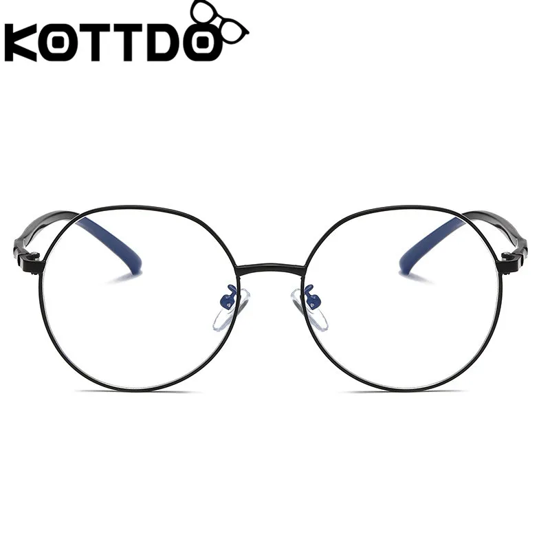 KOTTDO Vintage Round Computer Eye Glasses Frame Women Fashion Classic Eye Glasses Frames Men Myopia Glasses Frame