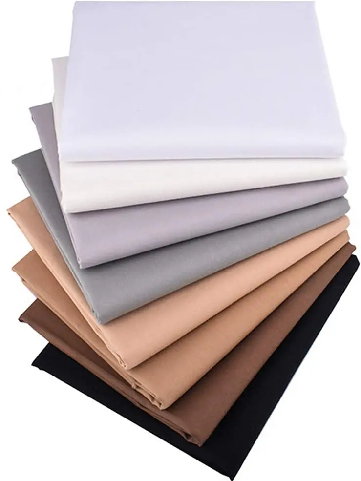 

8 Pcs 100% Cotton Fabric High Quality Solid Color Solid Color White Twill Fat Quarter Home Textile DIY Seam Patchwork