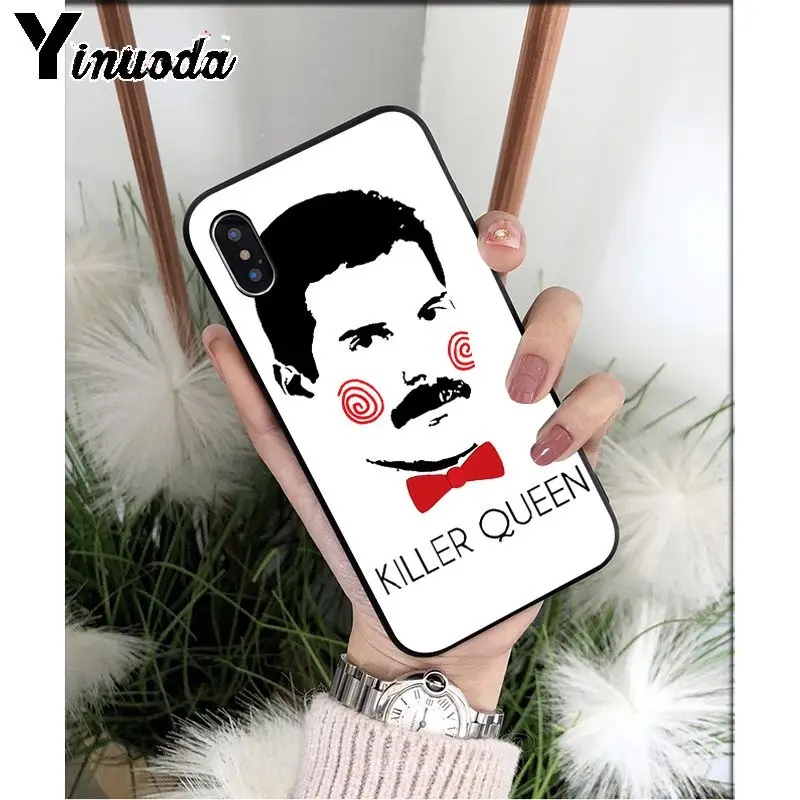 Yinuoda Фредди Меркури Queen Band TPU Мягкий силиконовый чехол для телефона iPhone X XS MAX 6 6S 7 7plus 8 8Plus 5 5S XR