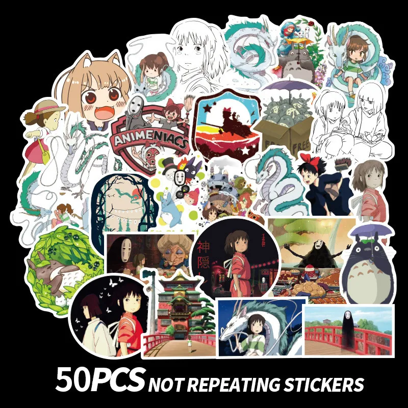 50 шт. стикер s Miyazaki Hayao аниме Мой сосед Тоторо/Унесенные спирали для скейтборда