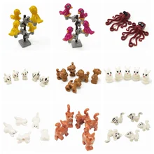 5 Pçs/set MOC Figuras de Animais Do Coelho Modelo de Blocos Blocos de Construção de Brinquedos para As Crianças Presentes para As Crianças Brinquedos de Aprendizagem