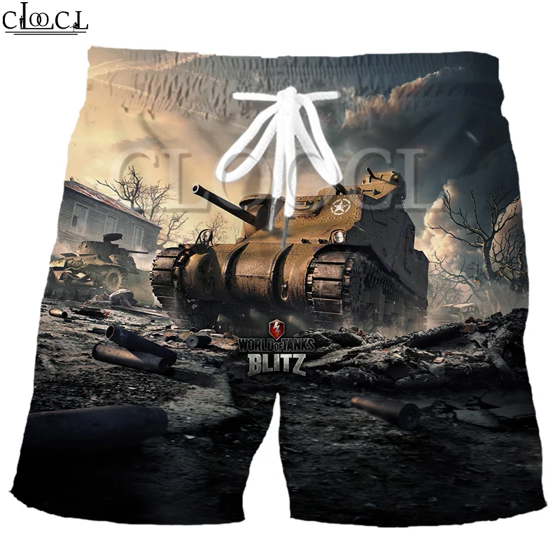 Шорты CLOOCL Games World Of Tanks мужские с 3D принтом эластичные модные пляжные повседневные