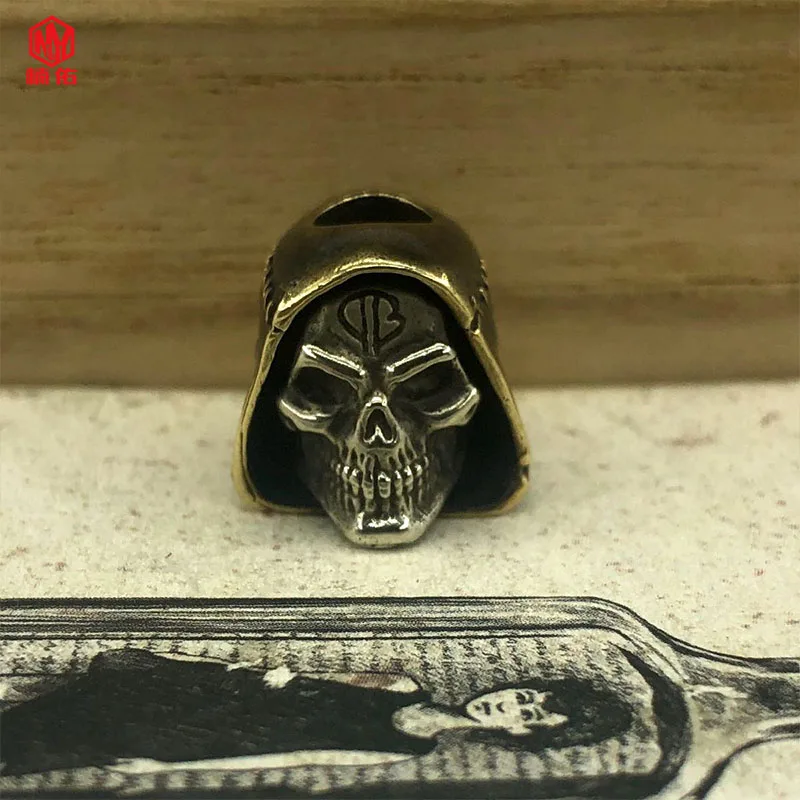 

1PC Skull Retro Brass Copper Oxide EDC Paracord Beads Umbrella Rope Cord Lanyard Pendants Knife Beads Accessories
