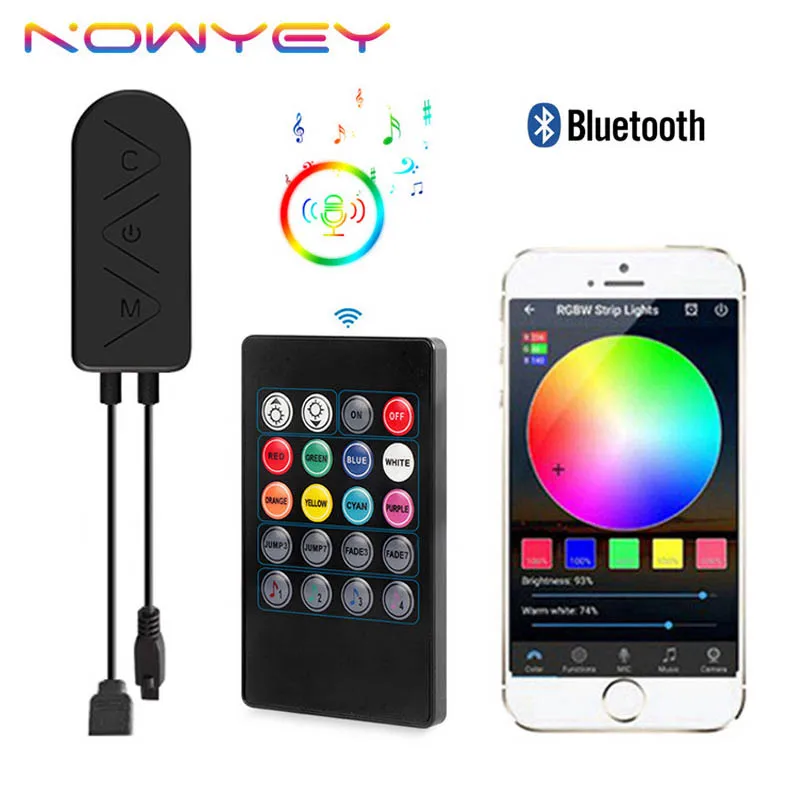 DC 12 В Bluetooth RGB 4-контактный светодиодный контроллер светильник ленты 20 клавиш ИК