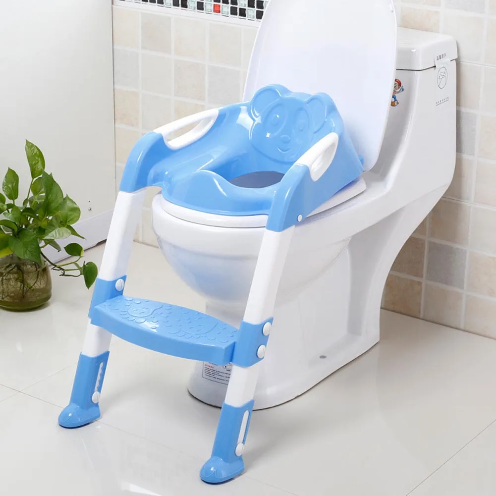 Baby Children Potty Training Seat with Adjustable Ladder Infant Toilet Training Folding Seat New TP899