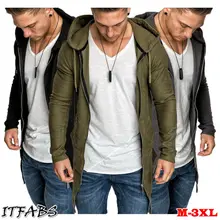 Мужская тонкая куртка-Тренч с капюшоном с длинным рукавом, осенние спортивные рубашки для йоги