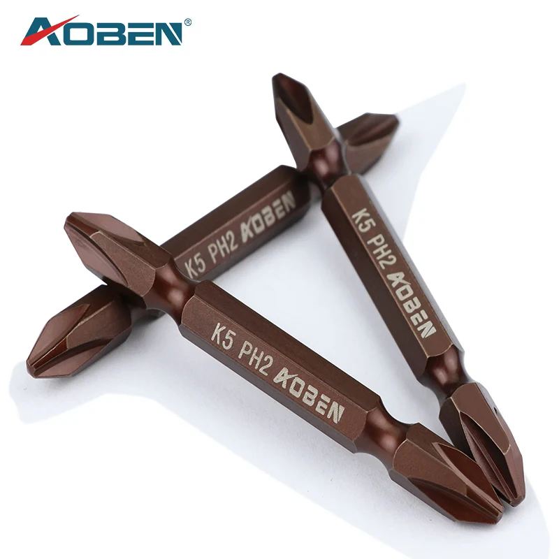 

AOBEN K5 Alloy Steel Screwdriver Set PH2 Double Head Phillips Slotted Impact Magnetic Hexagon Precision Screwdriver Bit Holder