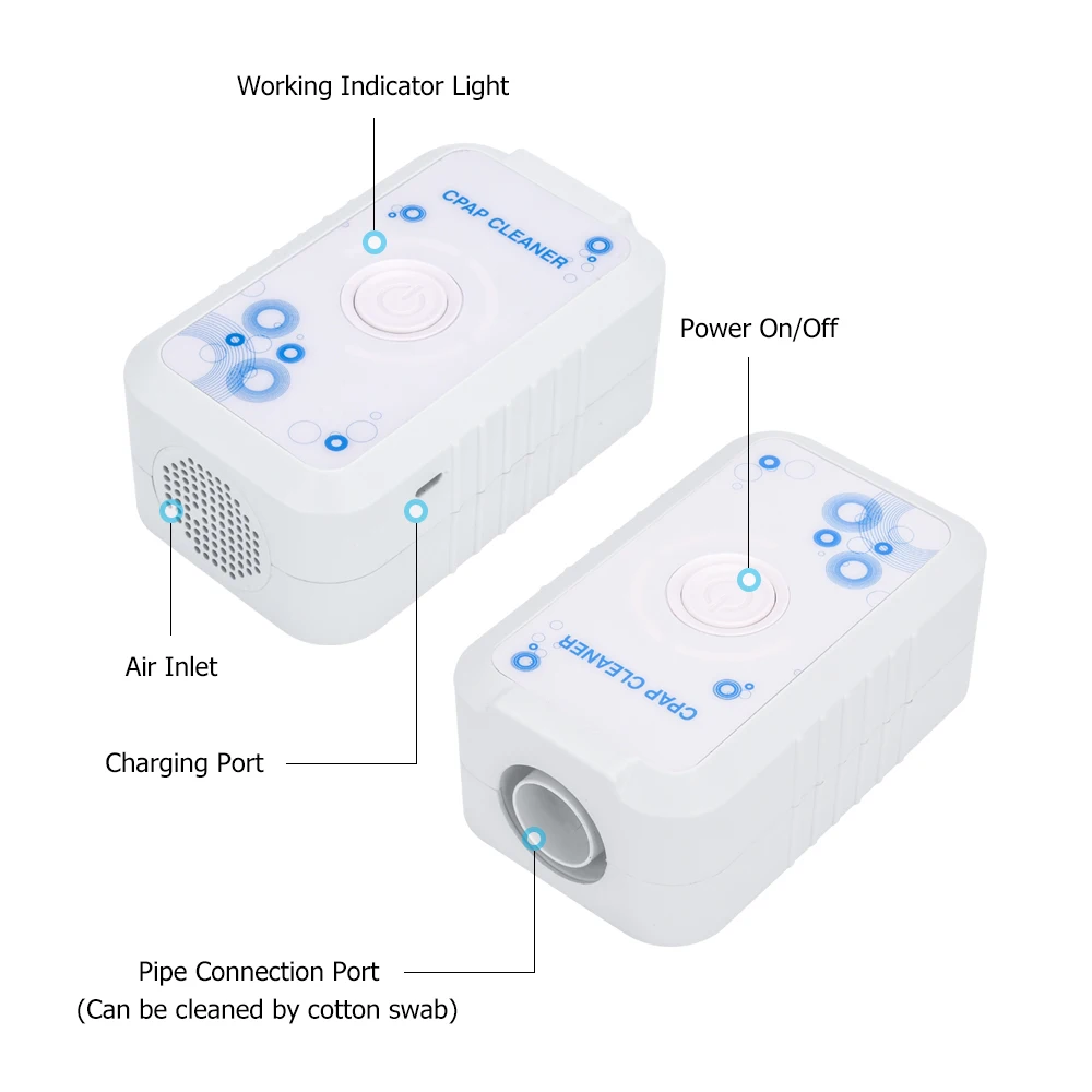 Портативный мини CPAP очиститель Чистящая машина перезаряжаемый CPAP дезинфицирующее средство стерилизатор сипап apap автоматический CPAP дезинфицирующий вентилятор