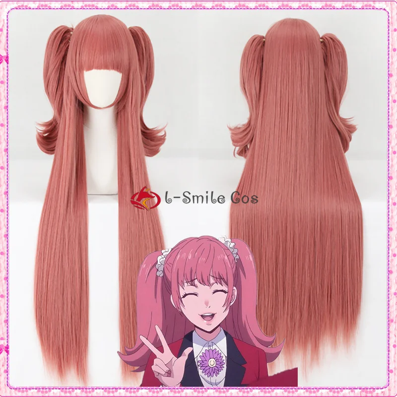 

Anime Kakegurui Yumemite Yumemi Cosplay Wigs Watermelon Red Long 100cm Heat Resistant Synthetic Hair Halloween Wig + Wig Cap