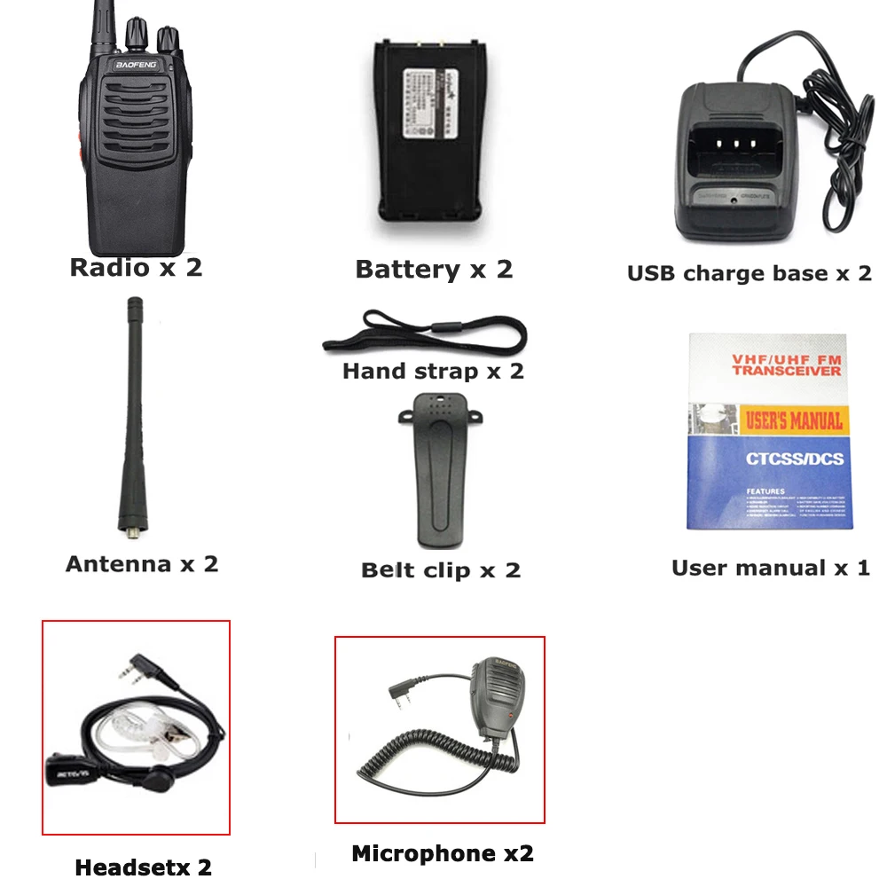 add 2headset 2mic BaoFeng BF-C1 иди и болтай Walkie Talkie “иди и UHF400-470MHz 16-канальный видеорегистратор портативная приёмопередаточная радиоустановка трансивер радиостанции - Цвет: add 2headset 2mic