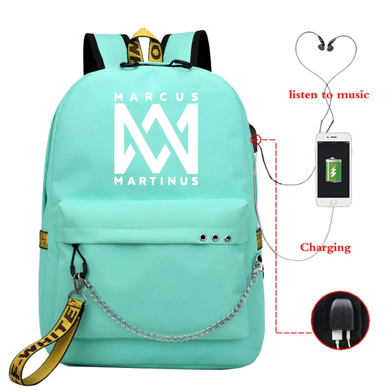 5 Mochila Маркус и Мартинус рюкзак школьный рюкзак для девочек-подростков женский рюкзак мужские дорожные сумки Usb зарядка Рюкзак для ноутбука - Цвет: 5