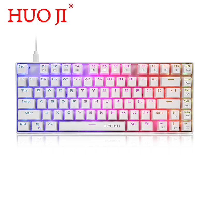 

HUO JI E-YOOSO Z-88 Pro TKL Wired Mechanical Gaming Keyboard 81 Keys RGB Backlight Anti-Ghosting Detachable Cable For PC Laptop