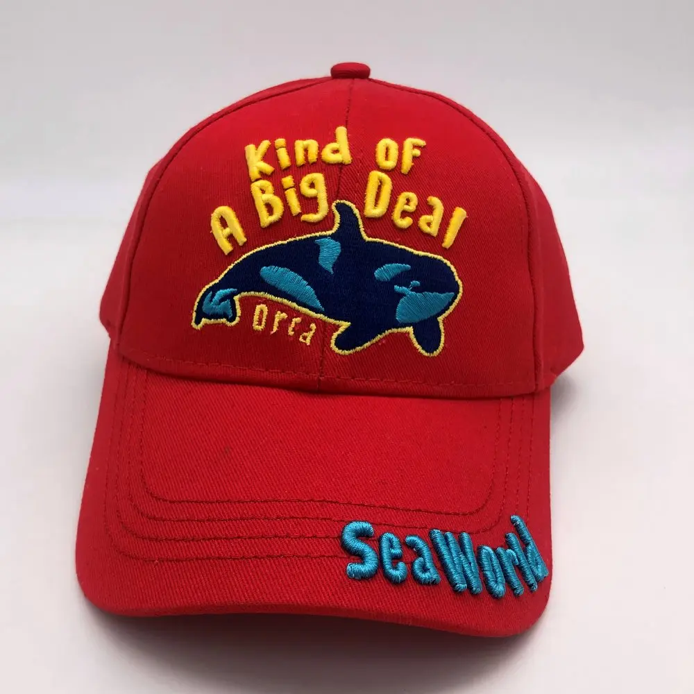 Бейсбольная кепка seaworld с вышивкой животных, как ваш логотип, регулируемая Спортивная Кепка от производителя
