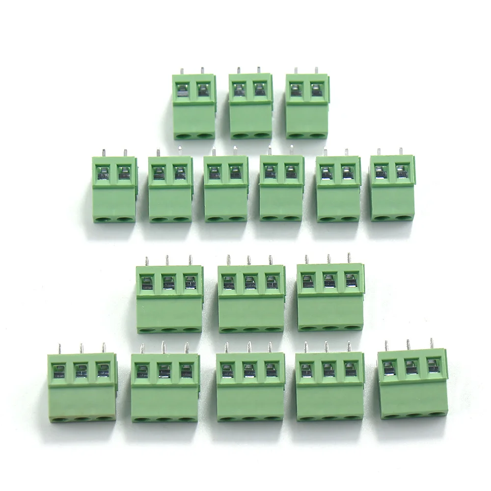 

200/100/50pcs Screw Terminal Block Connector Stitchable Plug-Pin Straight Needle Pitch Header Socket 2Pin 3Pin 5mm
