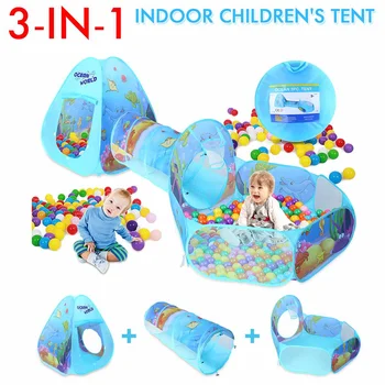 

3 In 1 Play Tent Baby Toys Ball Pool for Children Kids Ocean Balls Pool Foldable Kids Play Tent Playpen Tunnel Play House