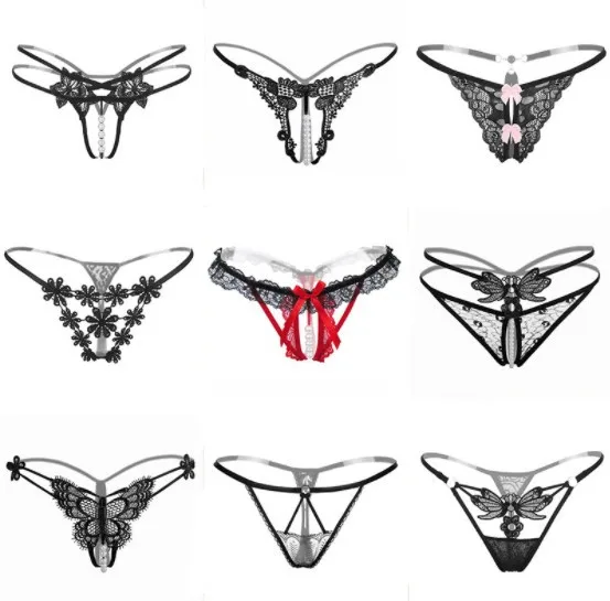 Сексуальные женские стринги без косточек из искусственного жемчуга с бантом