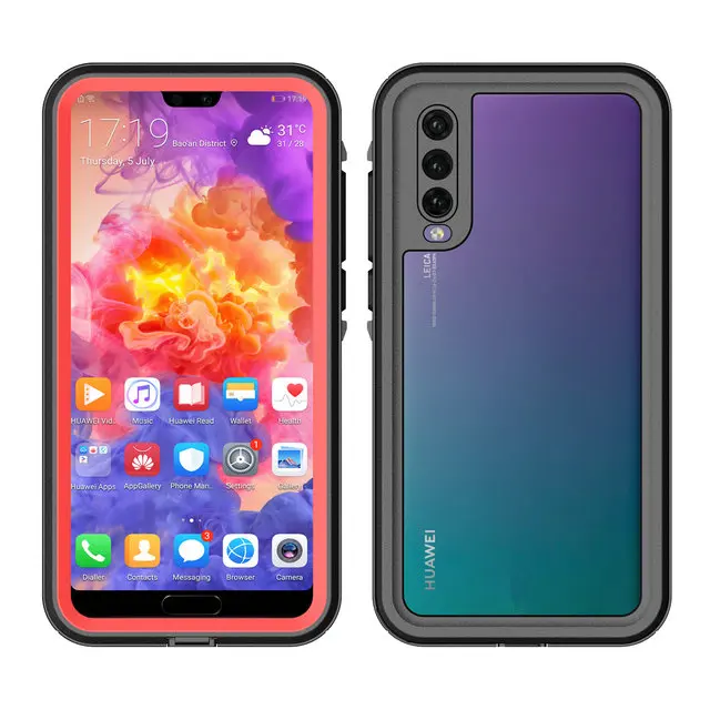 Красный Huawei P30 Pro Водонепроницаемый чехол IP68 принципиально huawei P20 Lite чехол 360 защиты huawei P20 PRO доказательство воды крышка P20Lite PC 3M чехол - Цвет: Красный