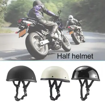 

Motorcycle German Half Face Helmet Chopper Cruiser Biker Scooter Half Helmet Skull Cap Hat Chopper Bobber Biker