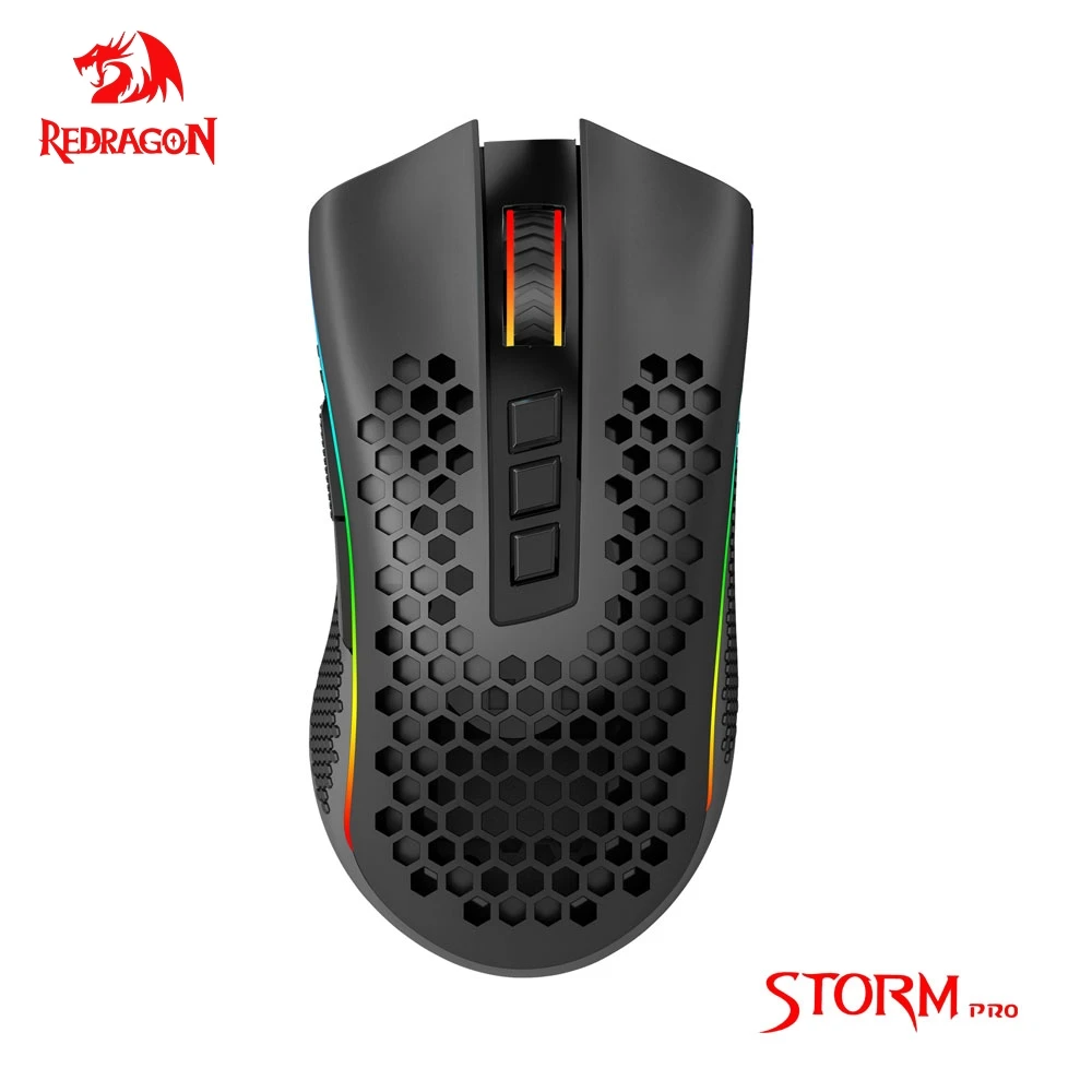 Игровая мышь Redragon Storm Pro беспроводная 2 4 ГГц RGB-подсветка 16000 точек/дюйм
