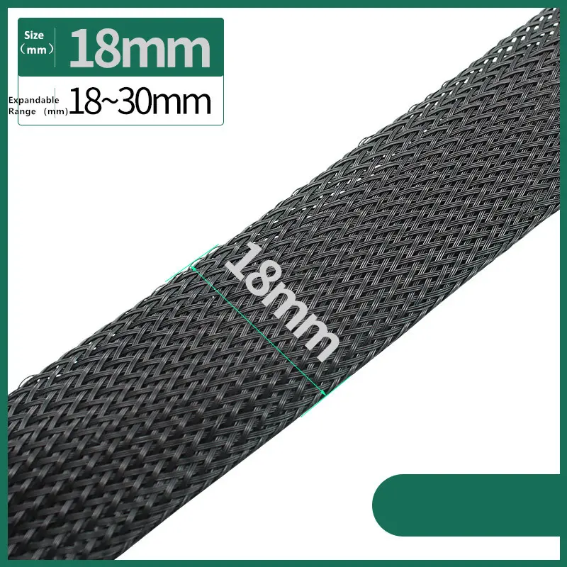 Dropship 1/5/10/50/M Black Insulated Braid Sleeving 4/6/8/10/12/14/20/25mm Tight PET Wire Cable Gland Protection Cable Sleeve - Image 18