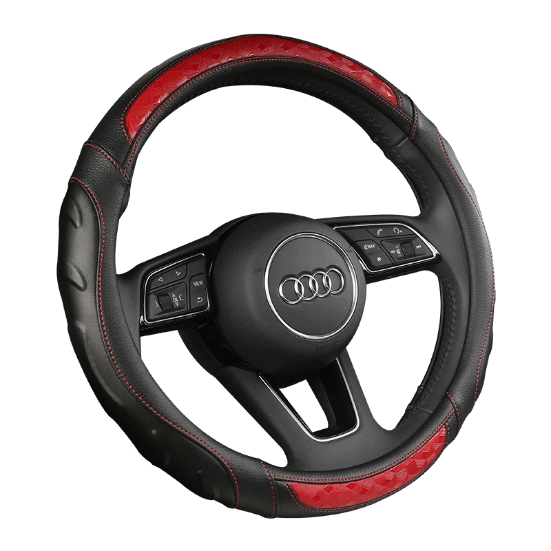 19003-o Углеродное волокно автомобиля Кожаный руль крышка автомобиля для Citroen C4 C4L 2011- DS4 DS 4 - Название цвета: 19003-o