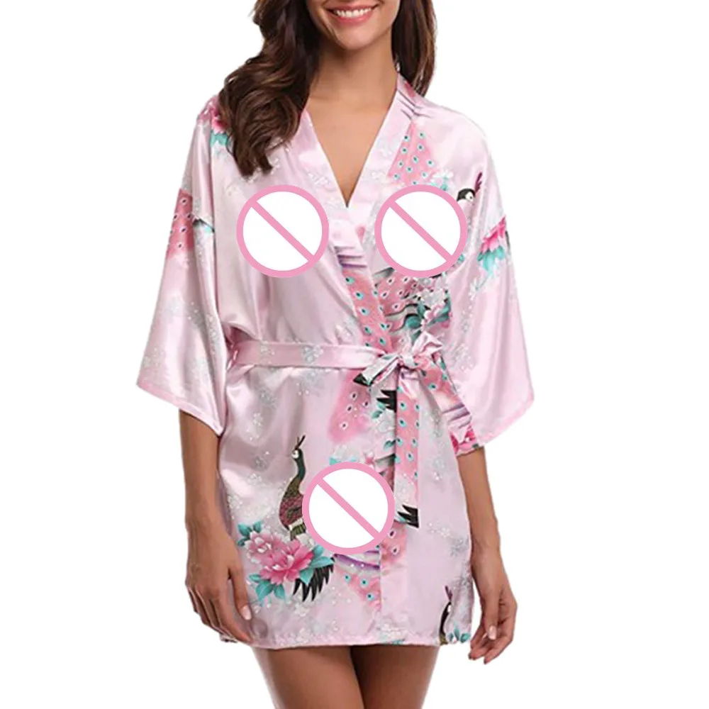 Женские шелковые пижамы, модный сексуальный пижамный комплект с принтом, атласные пижамы, сексуальные кружевные соблазнительные пижамы с поясом, домашняя одежда