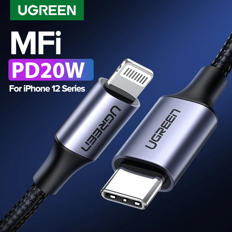 UGREEN USB C к Lightning Кабель для iPhone 12 mini Pro Max PD18W 20 Вт Быстрая зарядка данных PD кабель MacBook