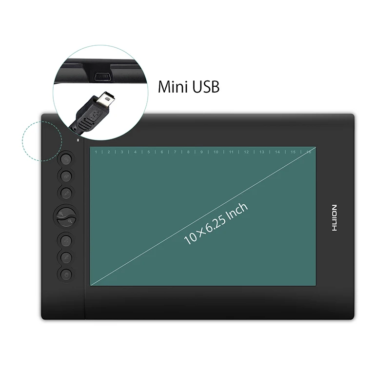 Goede HUION H610 Pro V2 Grafische Tablet Digitale Tekening Pen Tablet Pen Druk 8192 Niveaus Express keys Tilt Functie Batterij  gratis