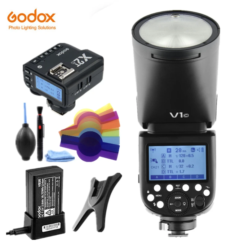 V1 and X2T Godox V1 Flash V1C V1N V1S V1F V1O ttl 1/8000s HSS литиевая батарея Speedlite Flash X2T триггер для Canon Nikon sony фужи Олимпус - Цвет: V1 and X2T