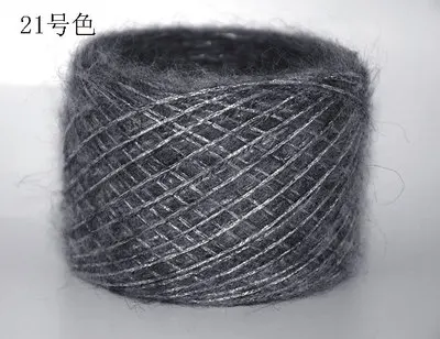 50 г/лот, шерстяная металлическая пряжа для ручного вязания, мохеровая пряжа для вязания крючком, Модная трикотажная пряжа, свитер laine a tricoter - Цвет: 21 gray