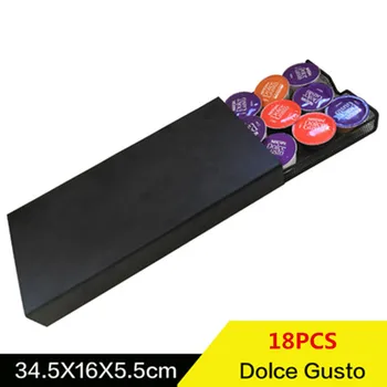 

18 Pcs Suit for Dolce Gusto Capsules Metal Capsule Coffee Pod Holder Rack Capsule Storage Drawers Organizer Coffeeware Sets