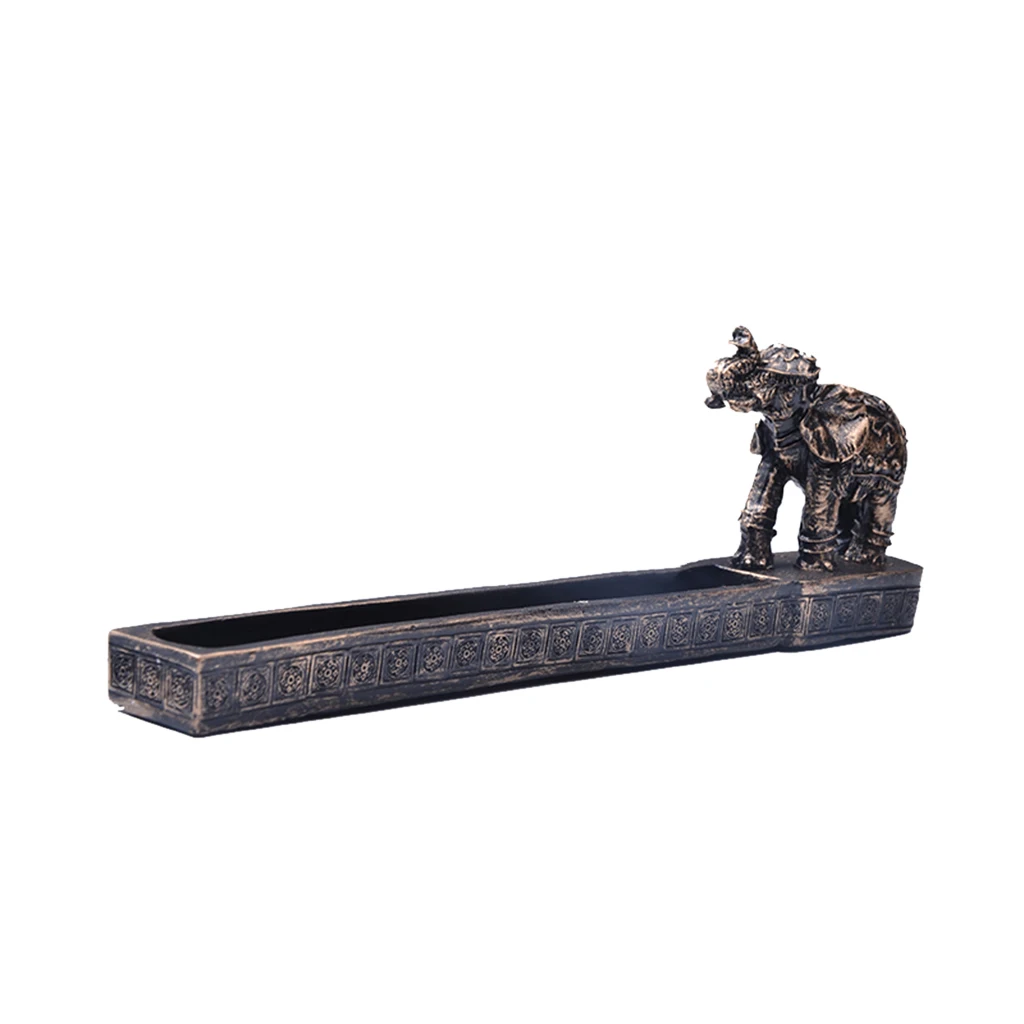 Elephant God Design Incense Burner Holder Resin Figurine Home Decor Crafts for Car Yoga Room Ornament
