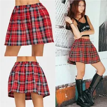 Японская школьная форма для девочек JK Сейлор плиссированная юбка клетчатая мини-юбка