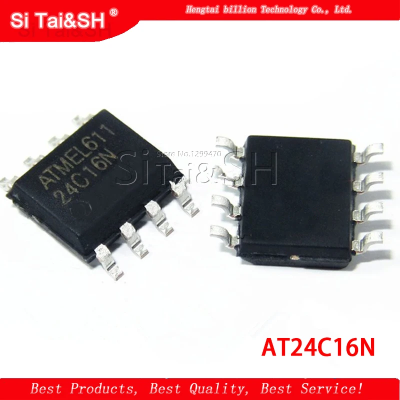 10PCS AT24C16N 24C16N 24C16 AT24N16 SOP-8 EEPROM 16k 2-Wire Bus new original | Электронные компоненты и
