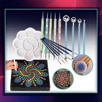 

1set DIY Art Tool Set Handwork Craft Clay Painting Tool Mandala Stylus Dotting Embossing Art Drawing Pottery Kit Art Stenci T8E0