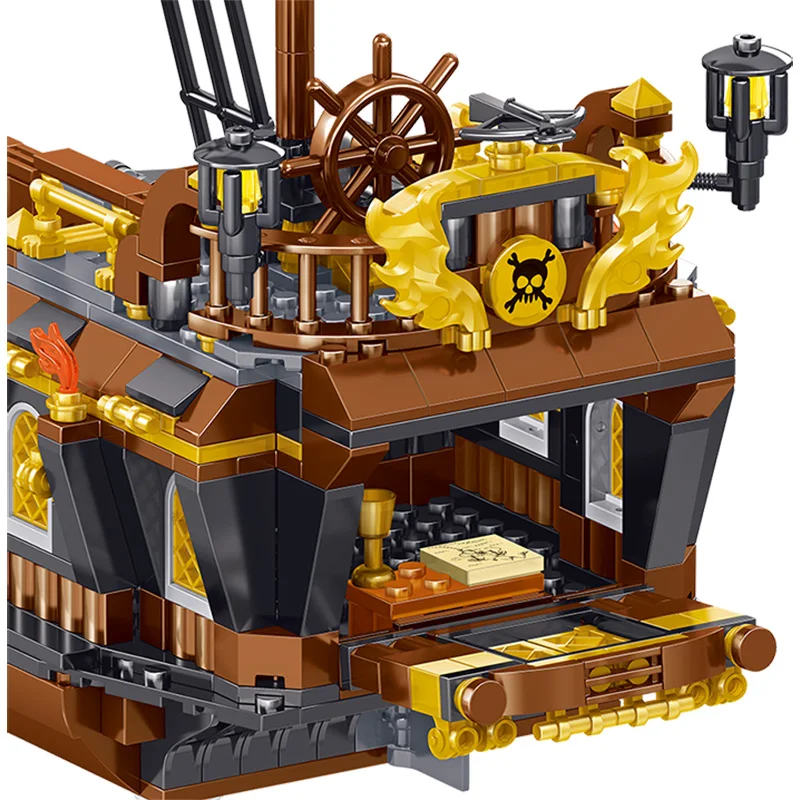 Пиратский корабль Пираты Varibbean черный жемчуг модель корабля строительные блоки 722 шт. кирпичи Дети Рождественский подарок игрушки для детей