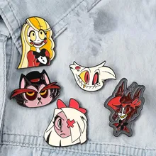 Anime Hazbin Cosplay Hotel Costume Metal Badge Pin Alloy Brooch Accessories Props