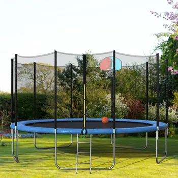

High Quality Trampoline 15 Ft Round Trampoline With Enclosure And Basketball Hoop And Ladder From US Warehouse