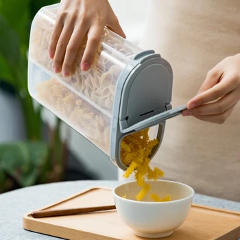 

2 Grids Sealed Moistureproof Transparent Storage Box Kitchen Tank Millet Barrel Rice Pot Grain Cereal Can Microwave Storage Box