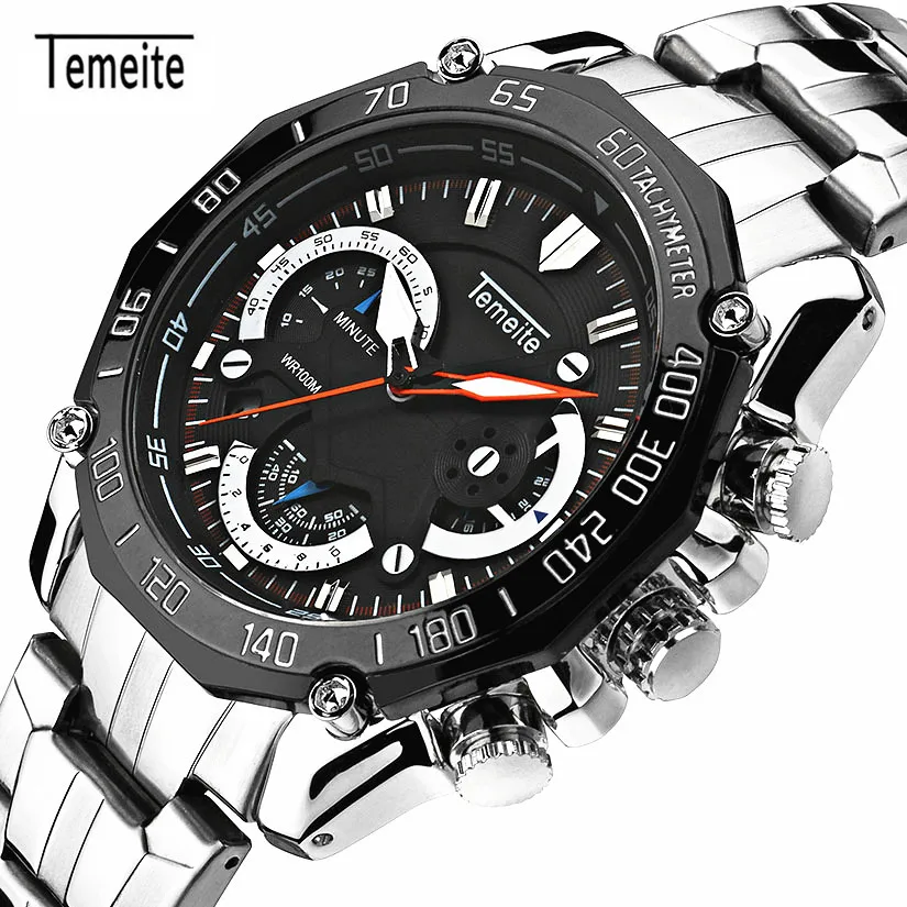 

TEMEITE 2020 Fashion Outdoor Sport Watch Military Dual Display Digital luminous Shock Resistant Waterproof Quartz Wrist Watch