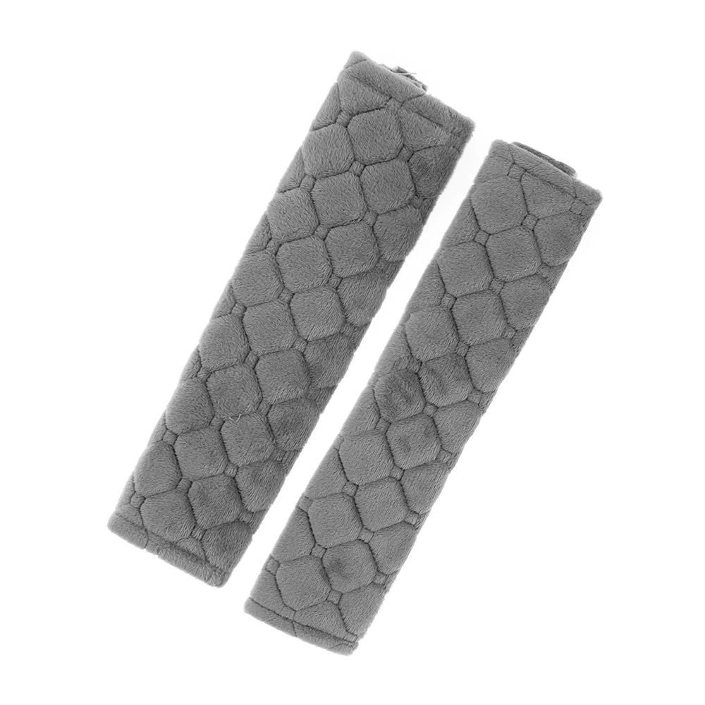 2 PCs Comfortable Seat Belt Covers Soft Plush Car Shoulder Pad for Adults Kids Car Interior Accessories