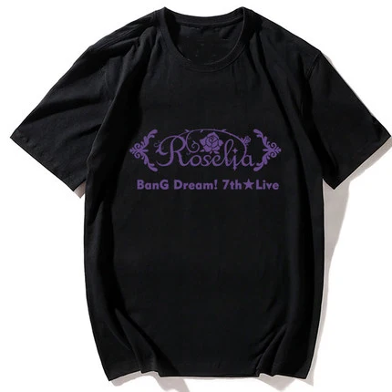 Bang Dream Косплэй футболка Roselia Аниме хлопок Для мужчин футболка аниме Футболки - Цвет: 07