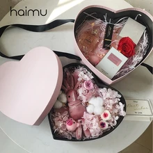 Double Love Heart Box Gift Portable Packing Flower Bouquet Holder Florist Wedding Favor Valentine's Day Decoration Boxes