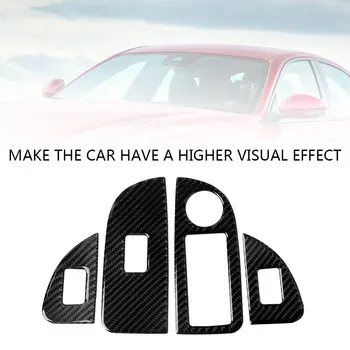 

4pcs/set Window Switch Panel Trim Cover Carbon Fiber Decor Replacement For Alfa Romeo Giulia 2017-2019