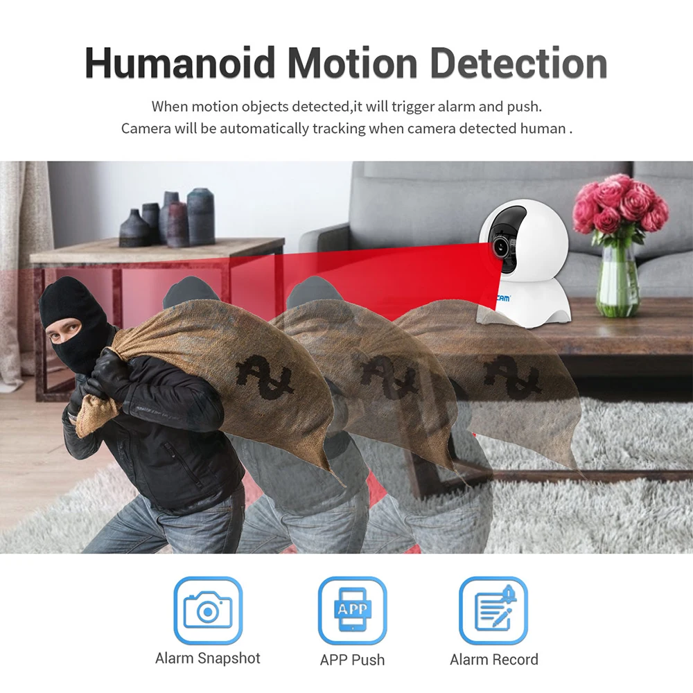 hot ESCAM TY001 2MP 1080P Wireless Intercom AI Humanoid Baby Monitor Support Tuya Motion Detection PT IP Camera images - 6